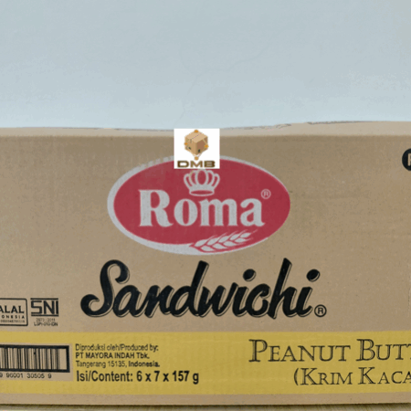 Roma Wafer Sandwich Kacang 157g [1krt=42pcs]